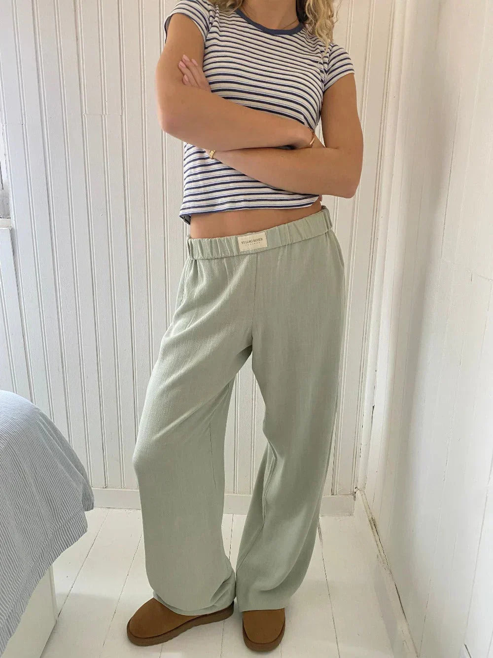 Leichte elegante Sommer-Leinenhose
