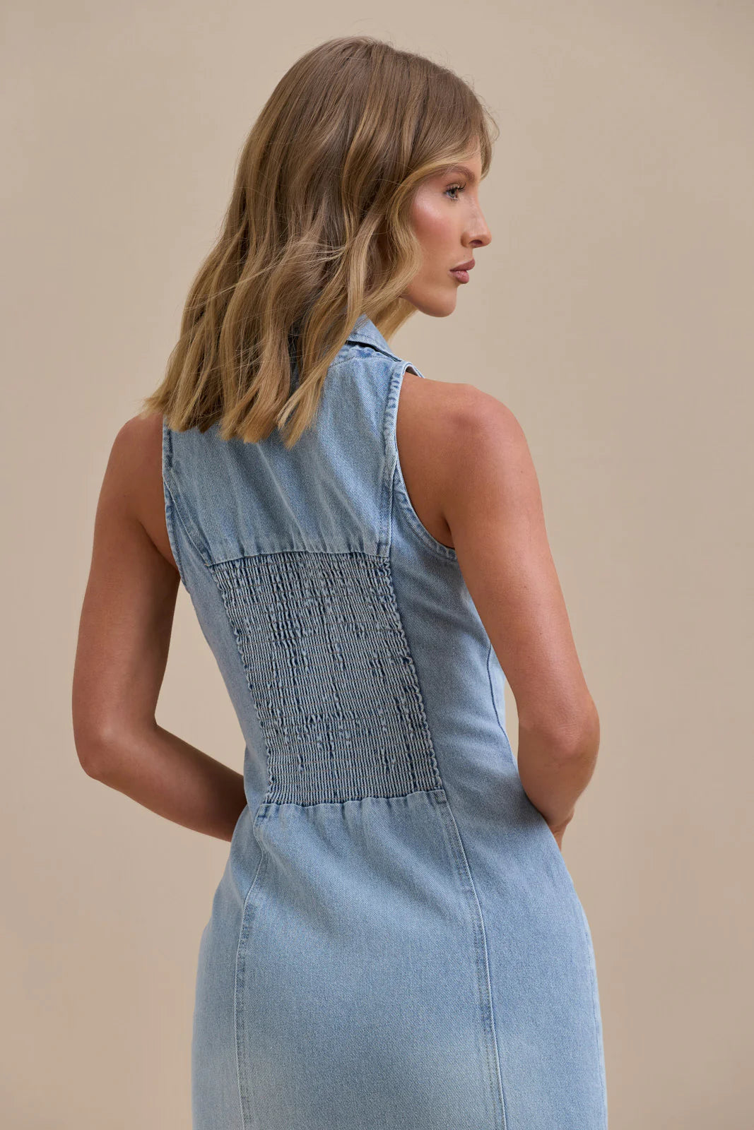 Damen Maxi Jeanskleid