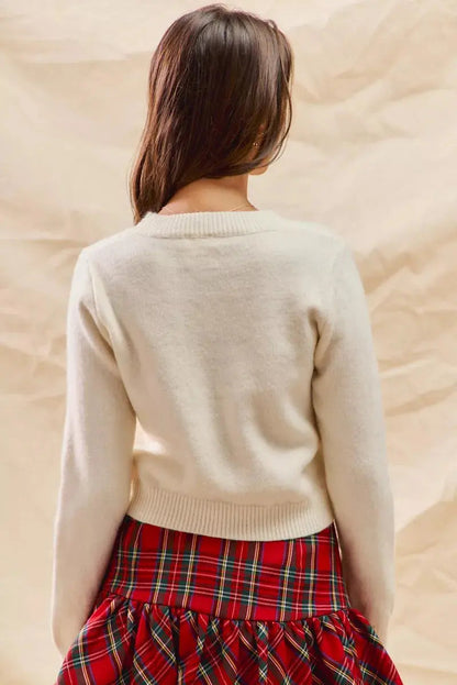 Gemütlicher Weihnachts-Candy-Cone-Bauchfreier Pullover