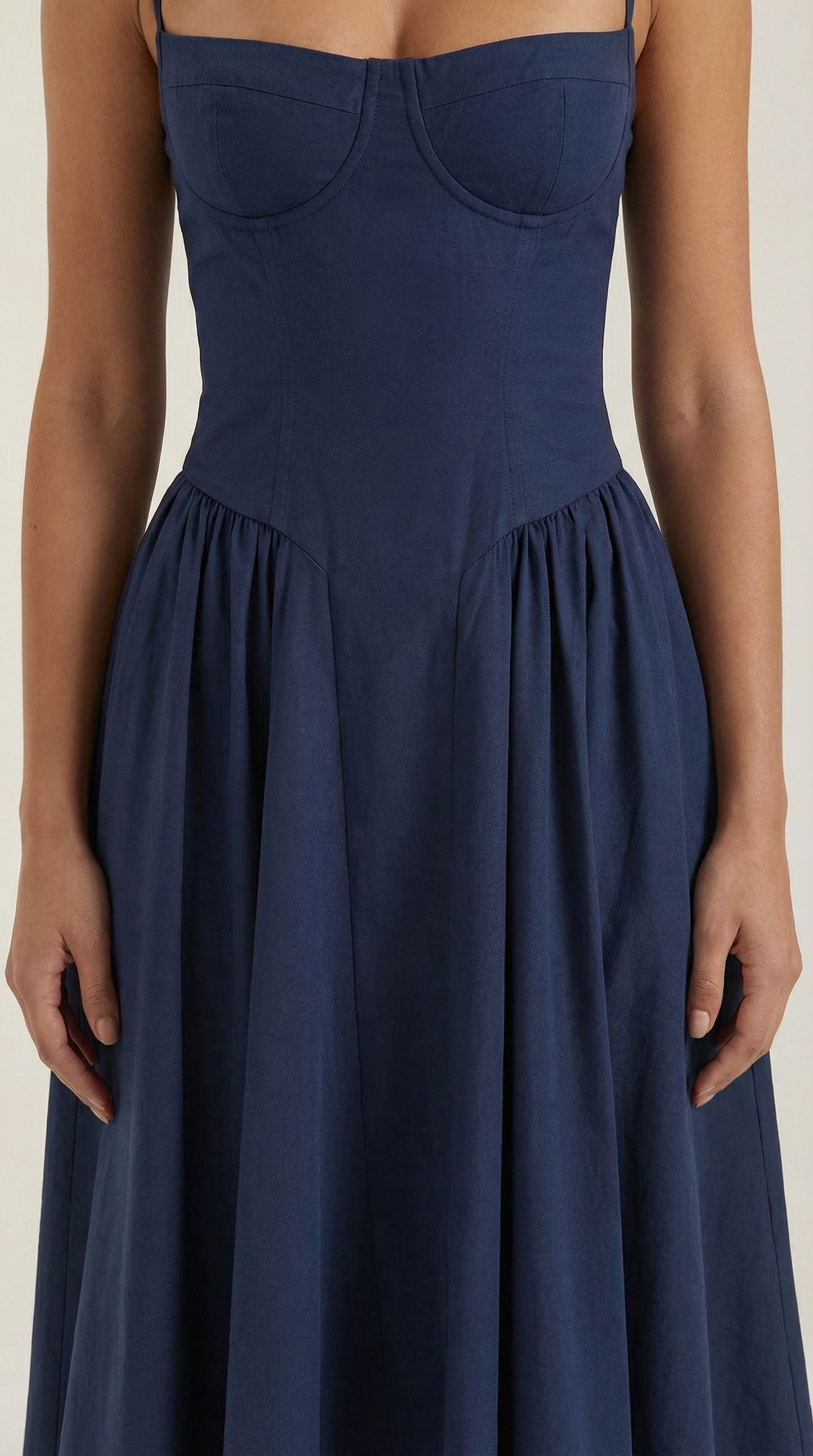 Damen Midikleid mit Blumenmuster und Korsett sowie herzförmigem Ausschnitt