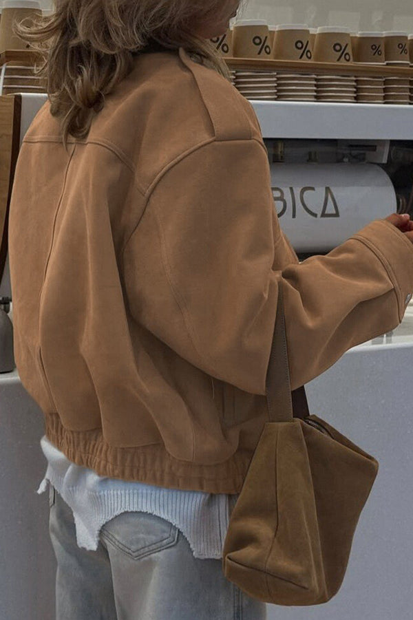 Legere locker sitzende Langarmjacke mit Reißverschluss