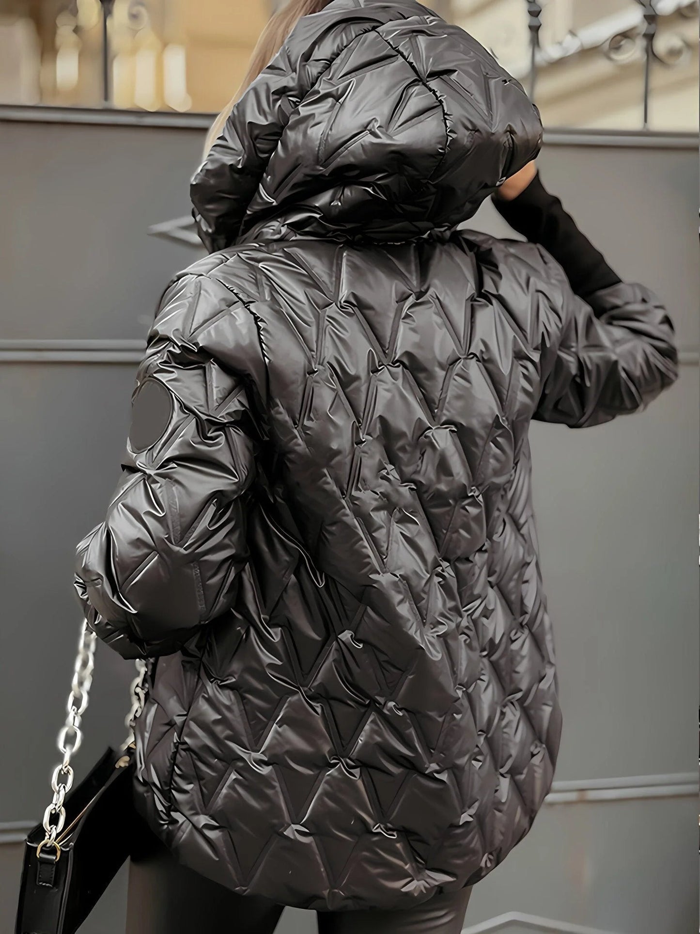 Gemütliche Patchwork-Baumwolljacke für geschichteten Casual-Stil