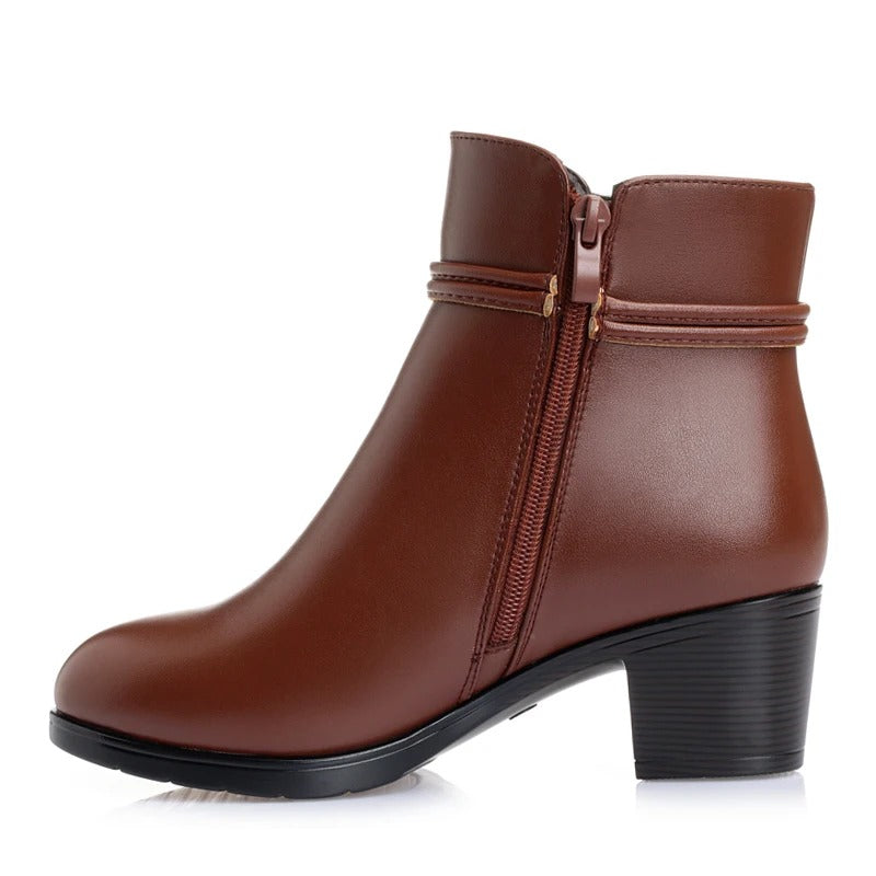 Elegante Fleecegefütterte Stiefeletten mit seitlichem Reißverschlussverschluss