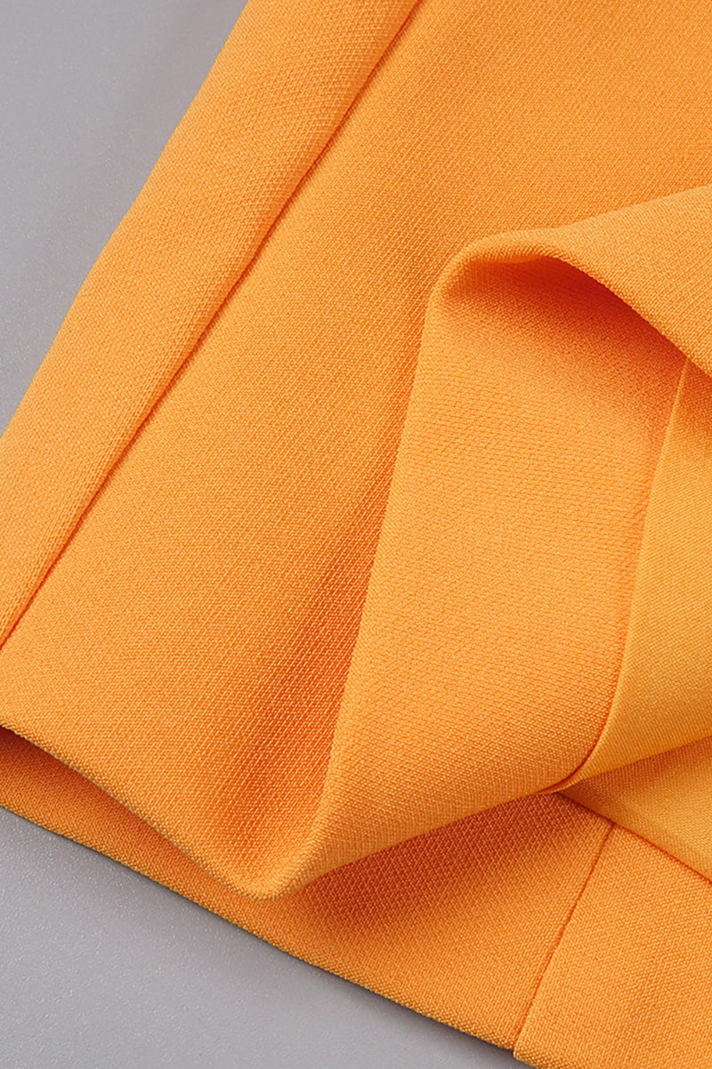 Midi-Kleid mit farbigen Puffärmeln