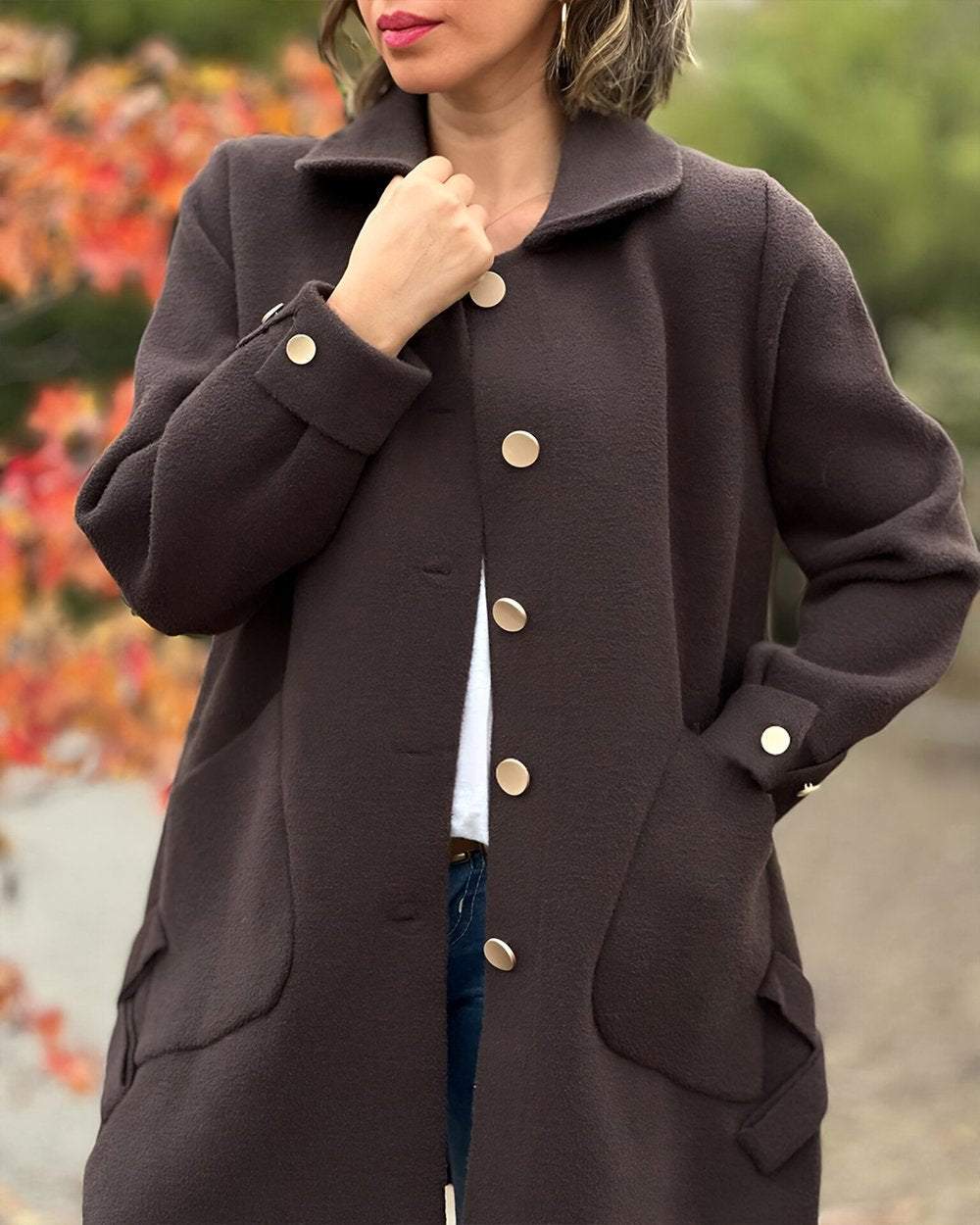Schicke Jacke mit seitlicher Knoten-Optik für stilvolles Layering