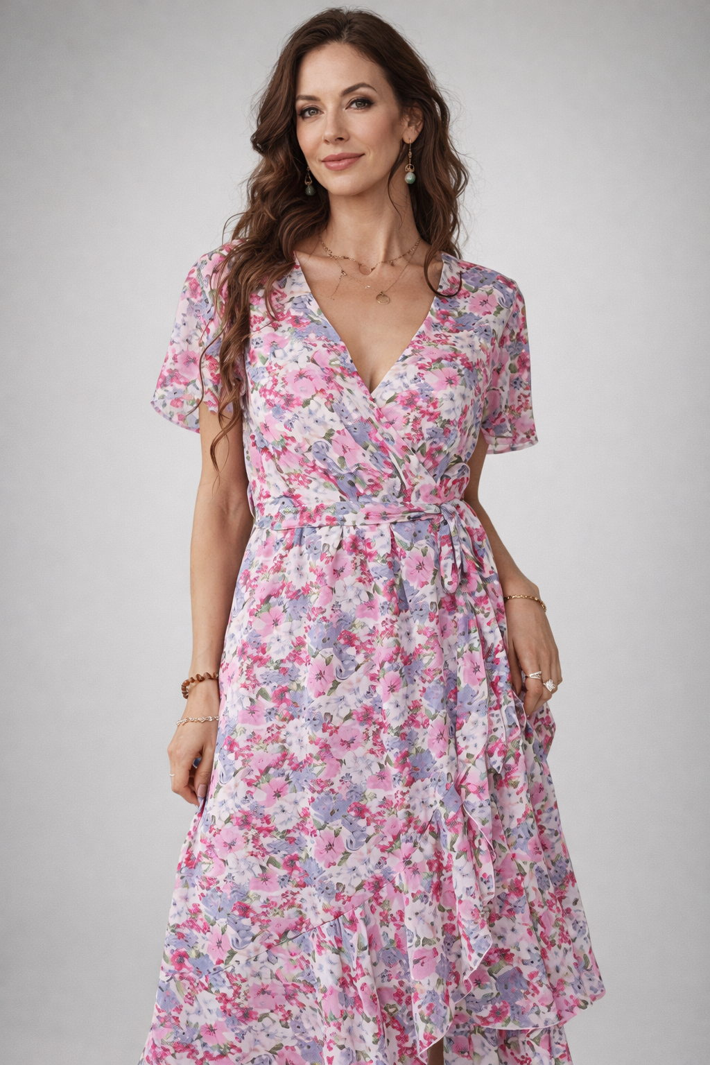 Blumiges Midikleid für Damen