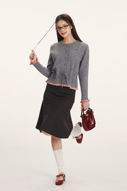 Schlanker Taillierter Strickcardigan mit Paneeldesign