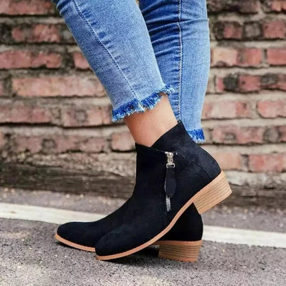 Damen orthopädische Leder-Stiefeletten mit ganztägigem Komfort