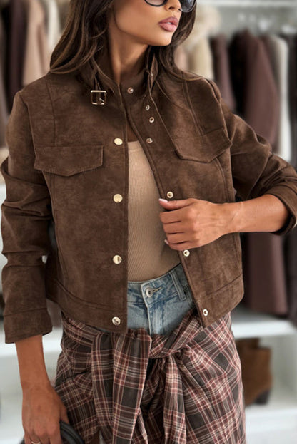 Schicke lässige Jacke mit langen Ärmeln und Knopfleiste
