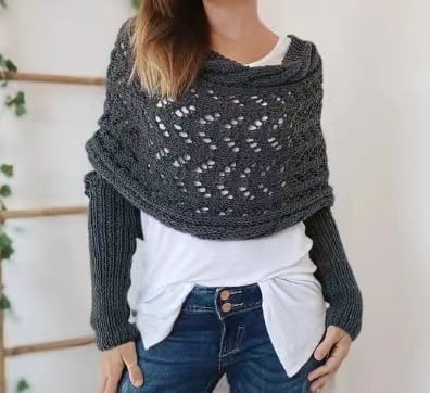 Gemütlicher mehrlagiger weicher Strickschal für Herbst und Winter