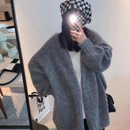 Gemütlicher übergroßer Strickcardigan mit Knopfverschluss