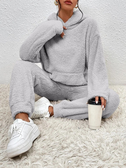 Gemütliches Teddy-Zweiteiler-Loungewear-Set für Damen