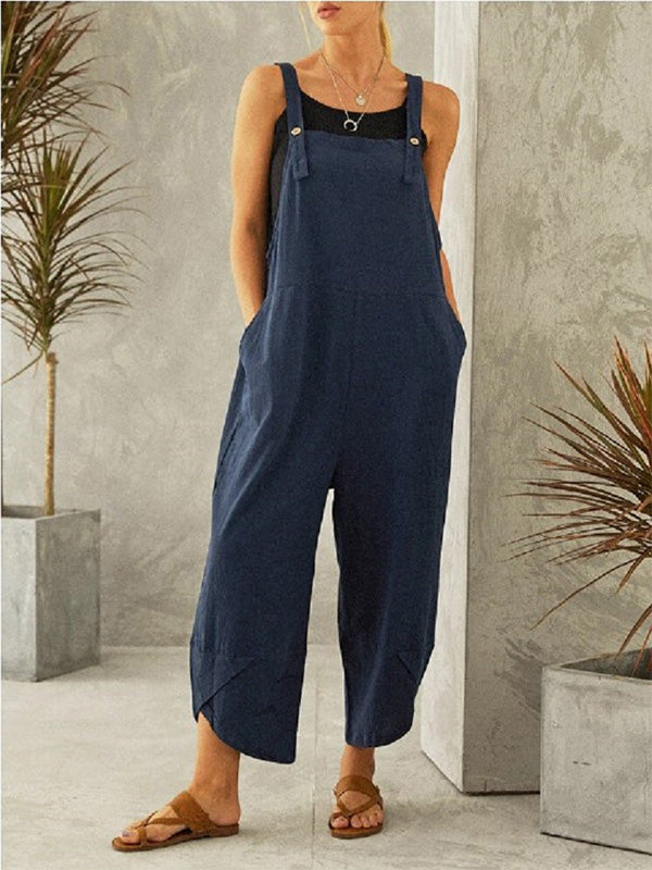 Damen Lässiger Overall mit Knöpfen