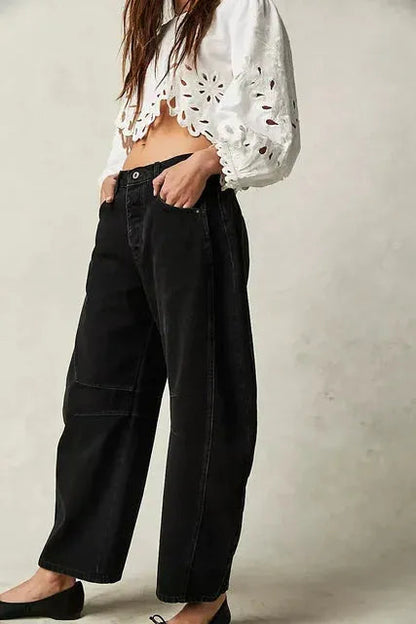 Weite Freizeithose aus Jeansstoff für Damen für den Winter