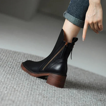 Elegante Leder-Stiefeletten für den Alltag