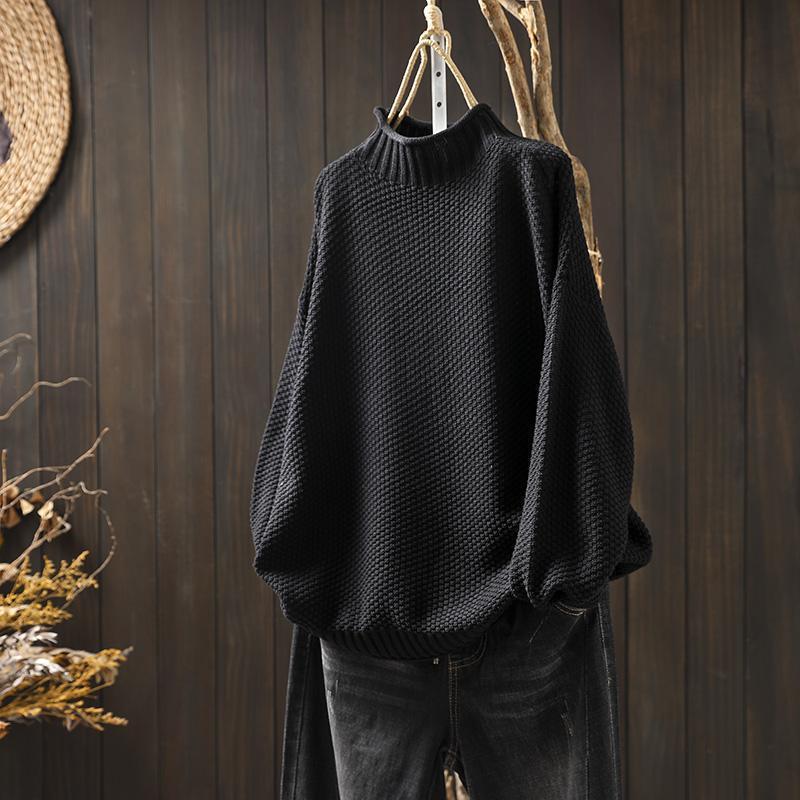 Gemütlicher Waffelstrickpullover für Lagenlooks