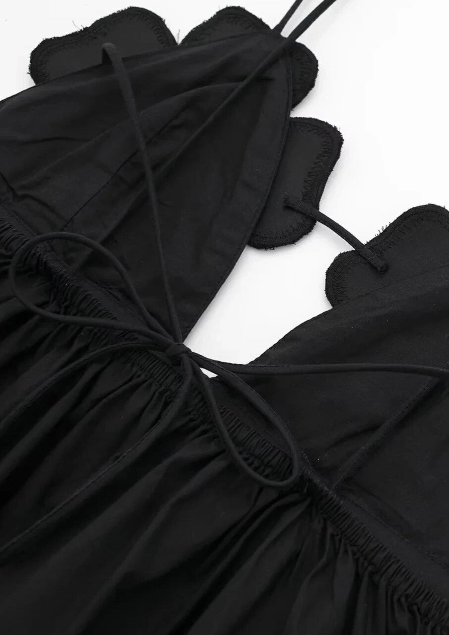 Damen Schwarzes Geripptes Stricktop Arabella