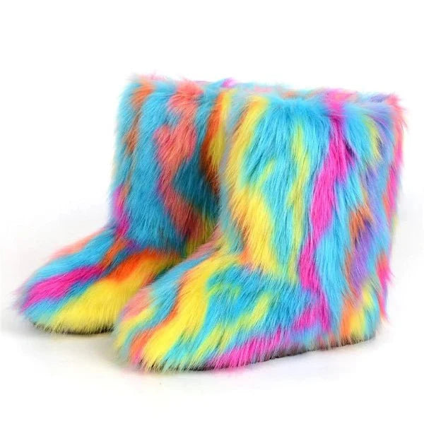 Mattierte Fluff Y2K Retro Stiefel