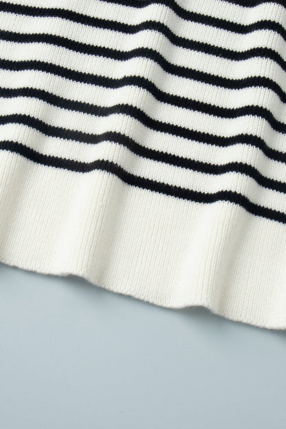 Gemütlicher gestreifter Rollkragenpullover aus Strick
