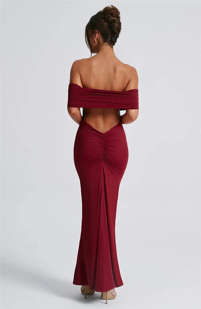 Trägerloses, rückenfreies, sexy Maxikleid