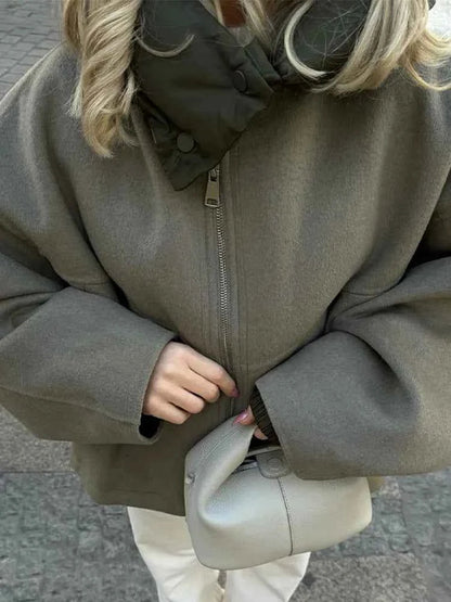 Gemütliche Übergröße Steppjacke mit Kapuze