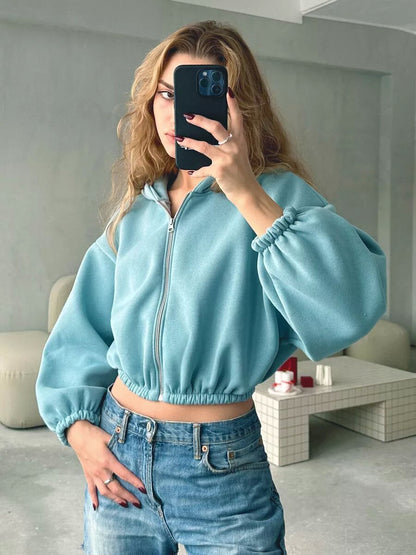 Lässige leichte kurze Sport-Hoodie-Jacke