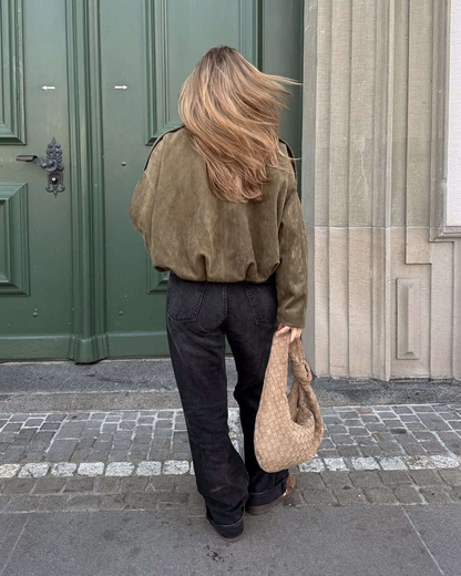 Wildleder-Bomberjacke für Damen