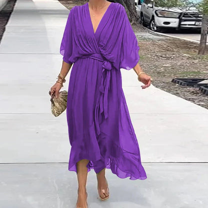 Elegantes V-Ausschnitt Sommerkleid für Damen