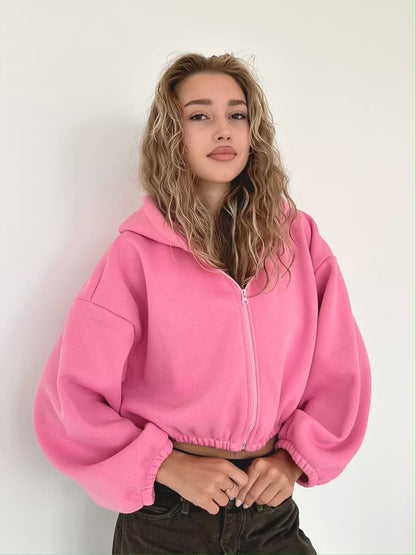Lässige leichte kurze Sport-Hoodie-Jacke