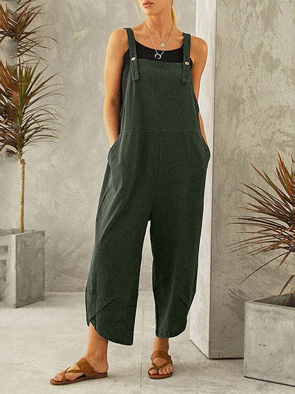 Damen Lässiger Overall mit Knöpfen
