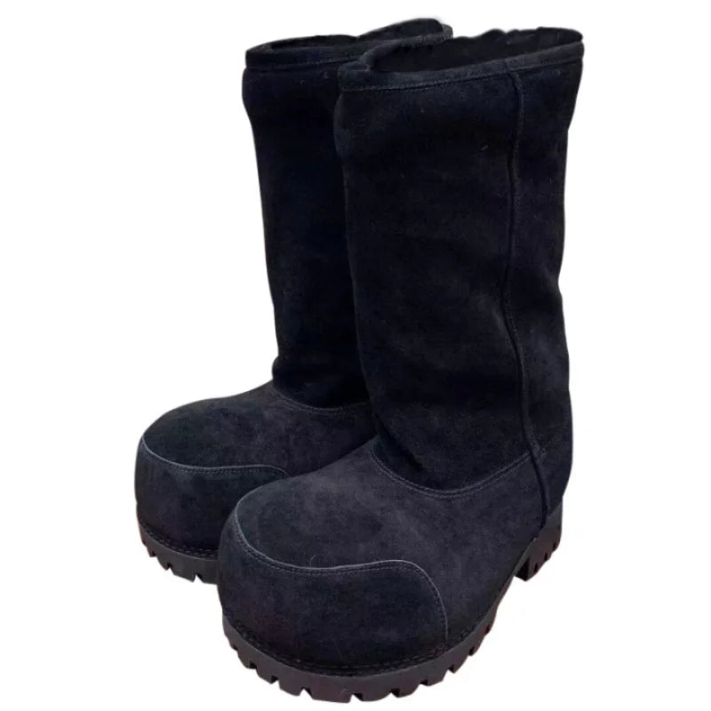 Klobige Plateauboots mit Knöchel hoch