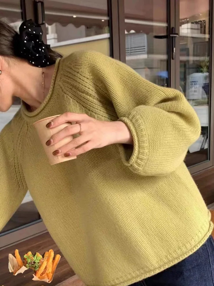 Gemütlicher, übergroßer Strickpullover für lässigen Komfort