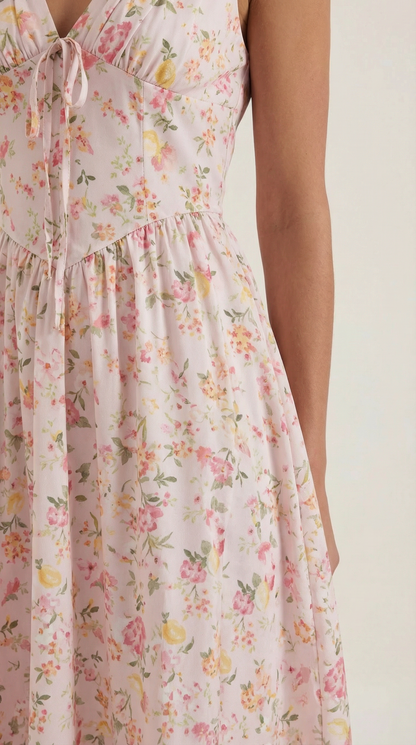 Damen Korsett Midi Sommerkleid