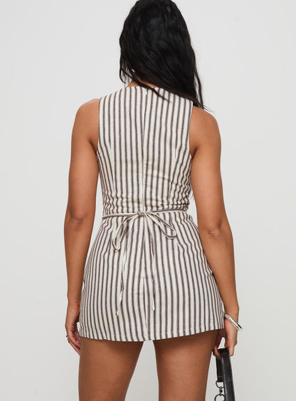 Gestreiftes Mini-Kleid für Damen Lässiges Sommeroutfit