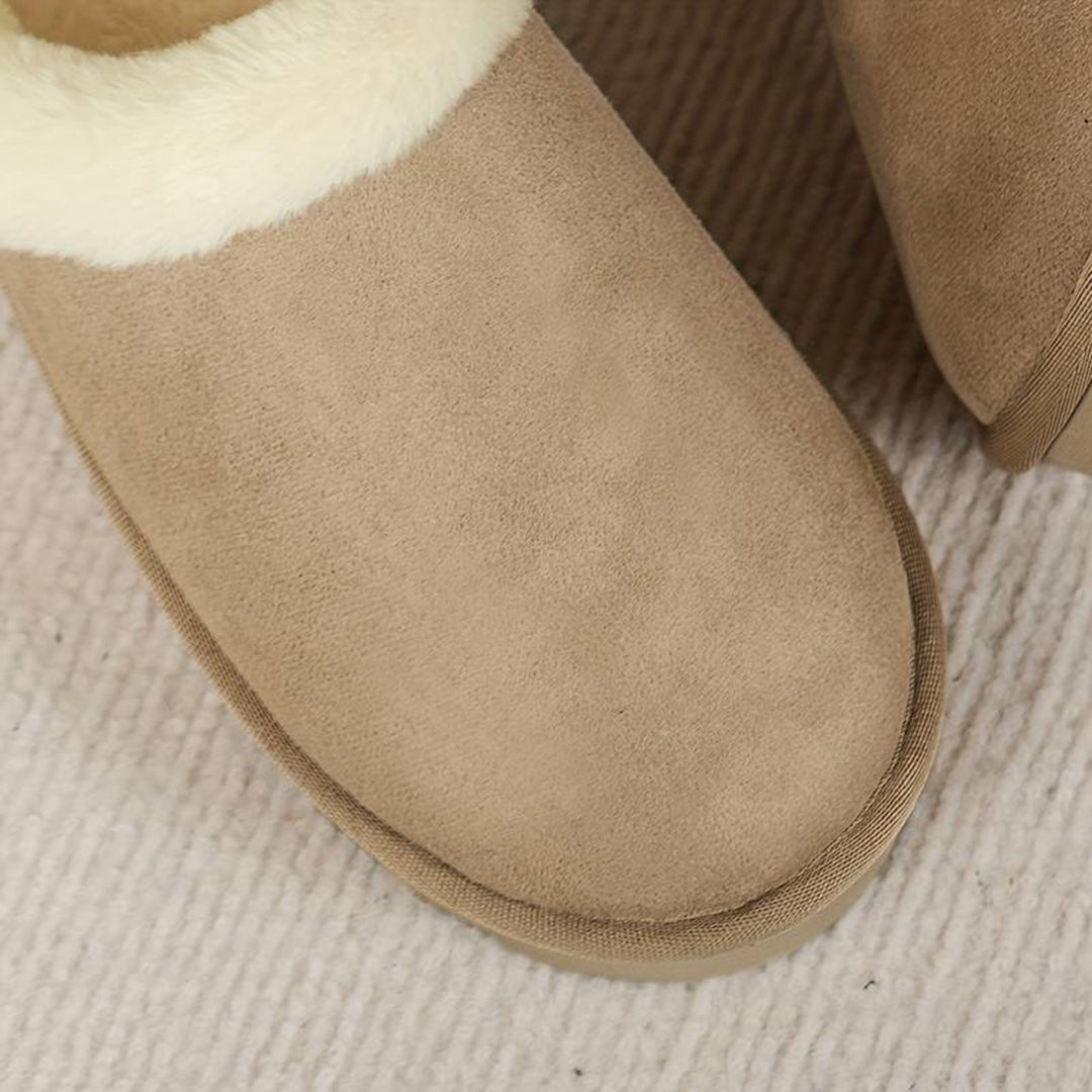 Gemütliche, mit Fleece gefütterte Hausschuhe zum Hereinschlüpfen für Damen