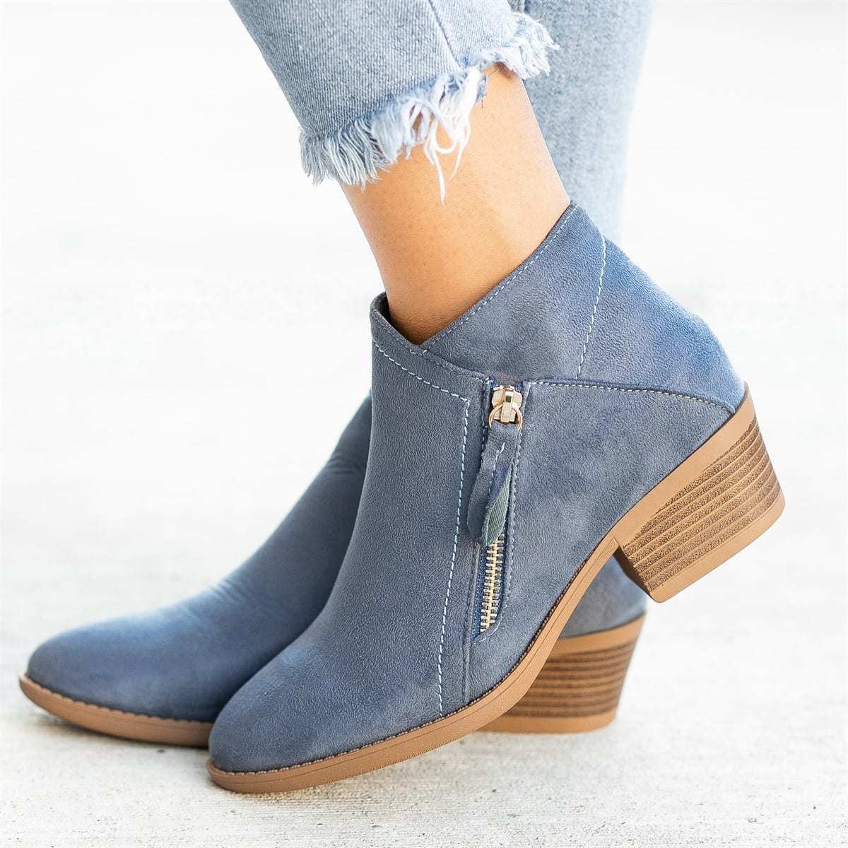 Damen orthopädische Leder-Stiefeletten mit ganztägigem Komfort