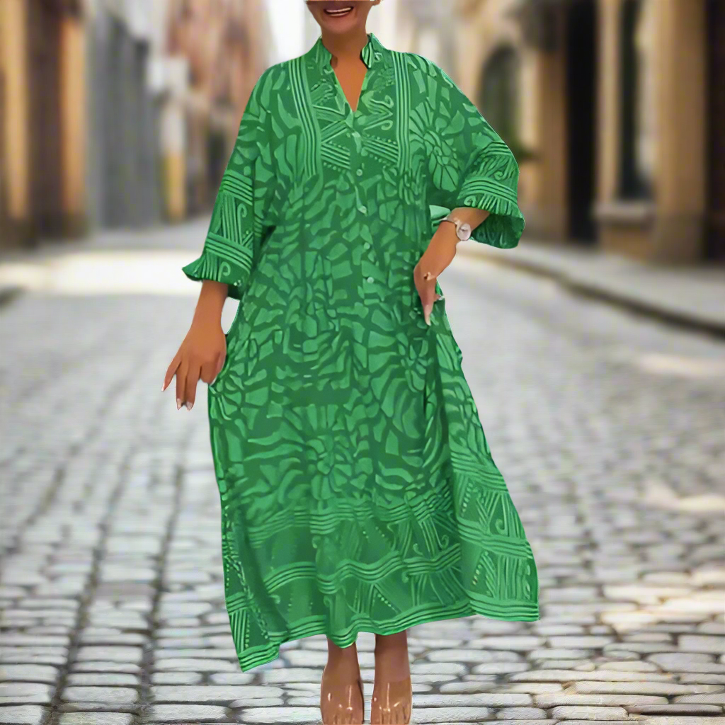 Locker sitzendes bedrucktes Freizeitkleid für Damen