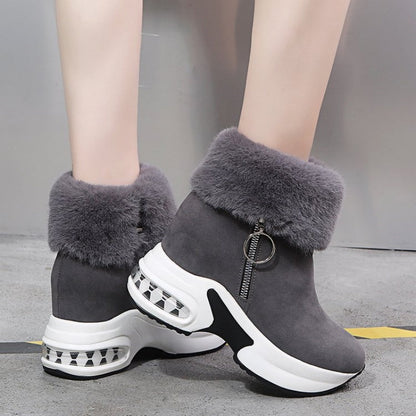 Dicksohlige gefütterte Stiefeletten für Damen
