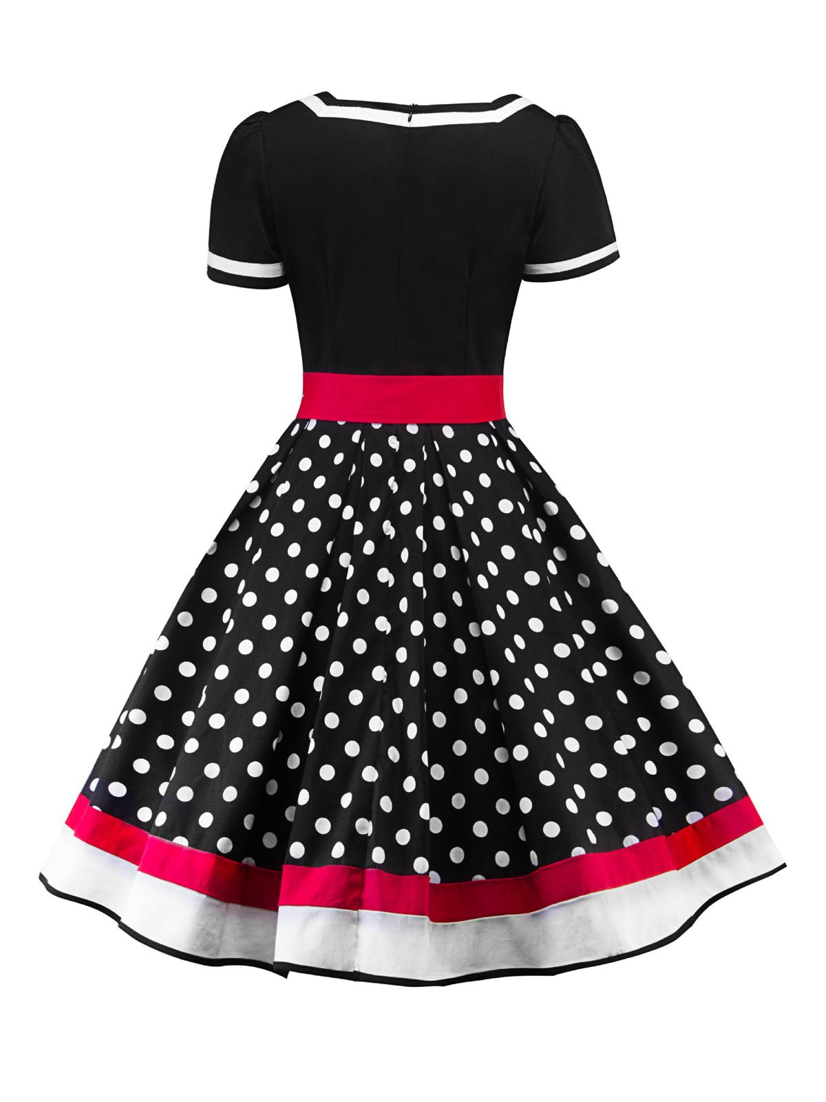 Vintage 1950er Polka Dot Rockabilly Swing Cocktailkleid