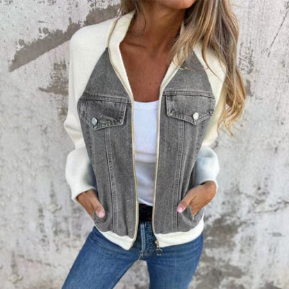 Klassische lässige Damen-Jeansjacke