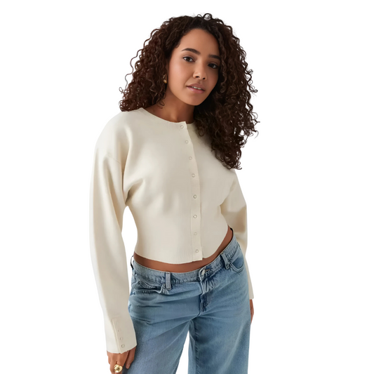 Elegante Bluse mit Knopfleiste, vielseitigem geradem Schnitt und Manschettendetails
