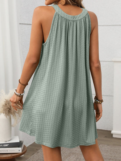 Oli® | Strukturiertes Mini-Kleid mit griechischem Ausschnitt