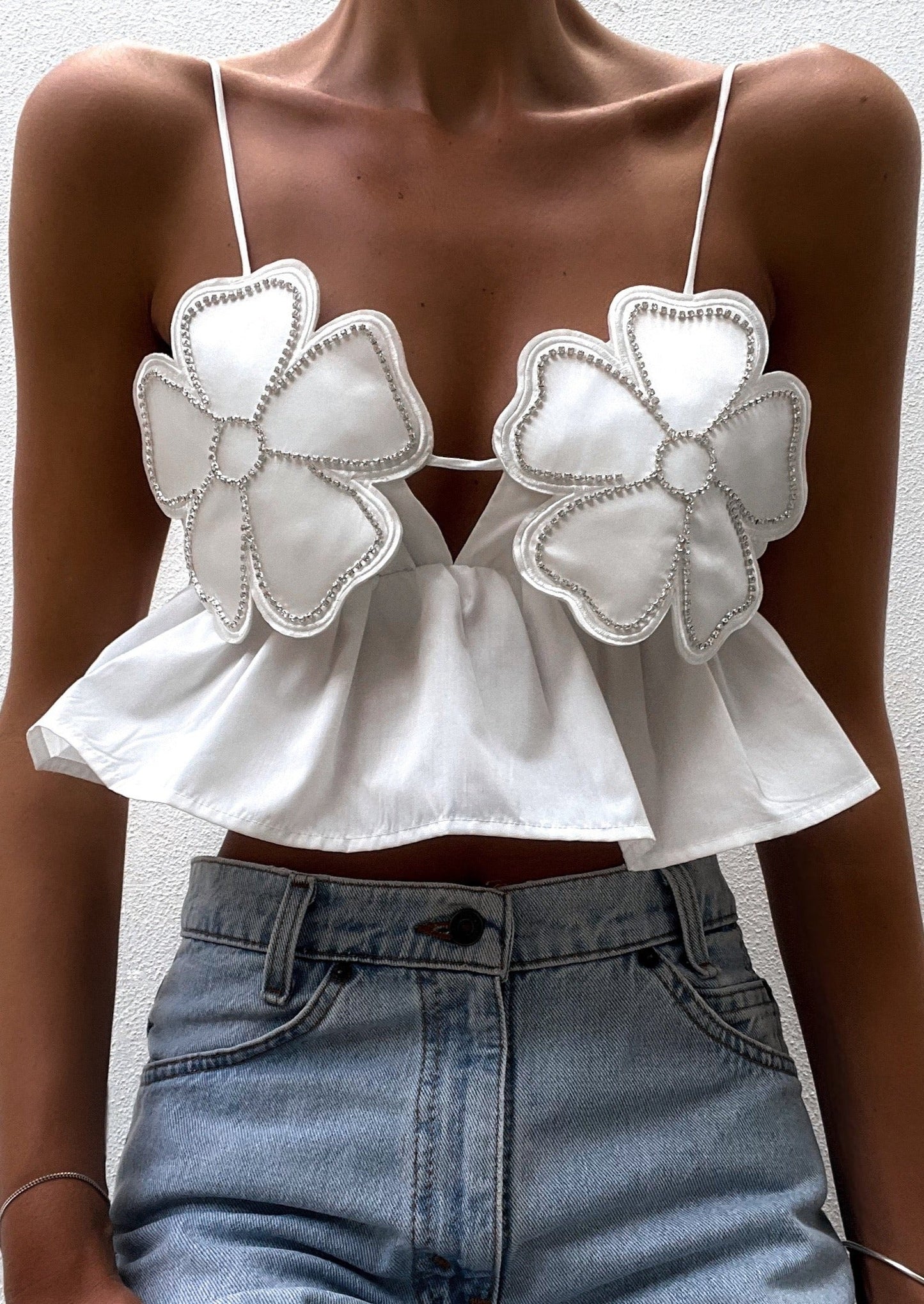 Damen Weiße Fließende Arabella Bluse