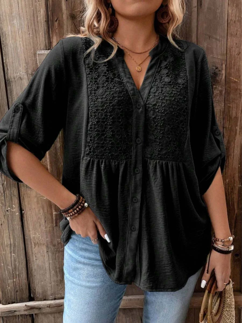 Elegante Bluse mit V-Ausschnitt