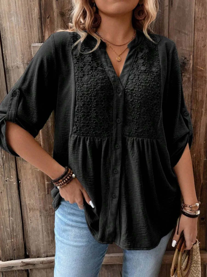 Elegante Bluse mit V-Ausschnitt