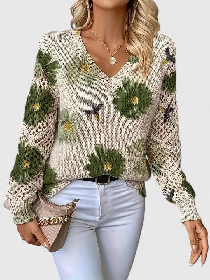Eleganter Pullover mit floralem Muster