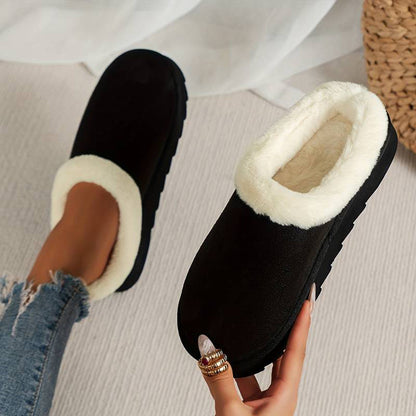 Gemütliche, mit Fleece gefütterte Hausschuhe zum Hereinschlüpfen für Damen