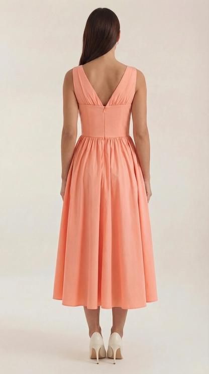 Damen Korsett Midi Sommerkleid