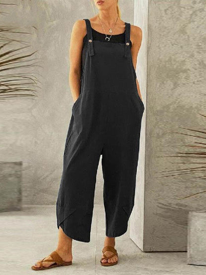 Damen Lässiger Overall mit Knöpfen
