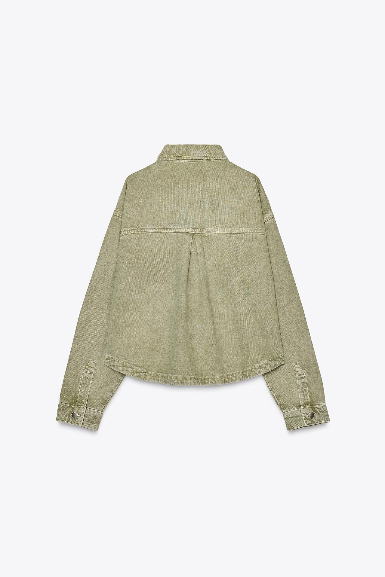 Klassische Khaki-Jeansjacke für den Alltagsstil